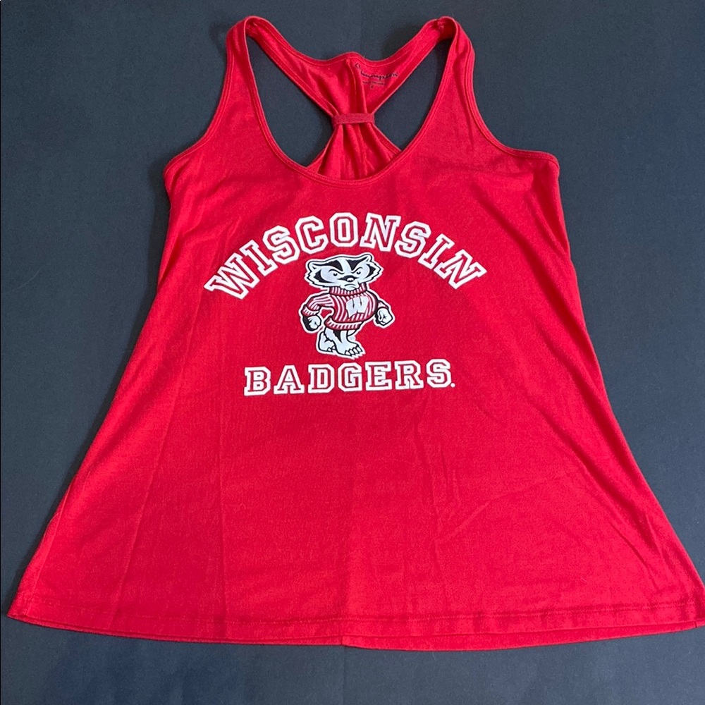 Champion Red Wisconsin Badgers Tank Top